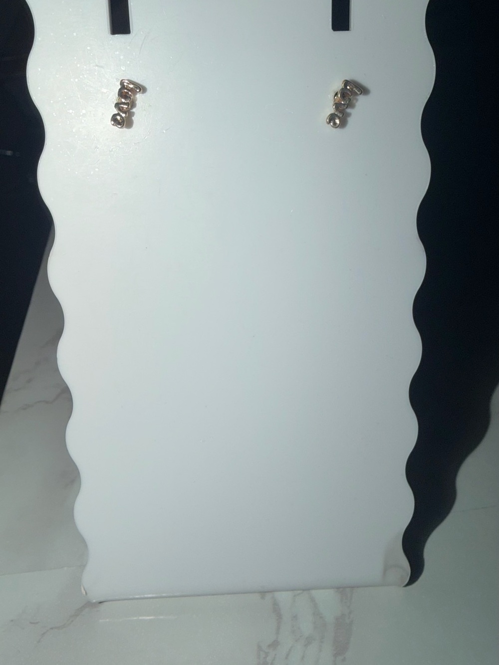 Gold Tone 'Baby' Script Stud Earrings for Women